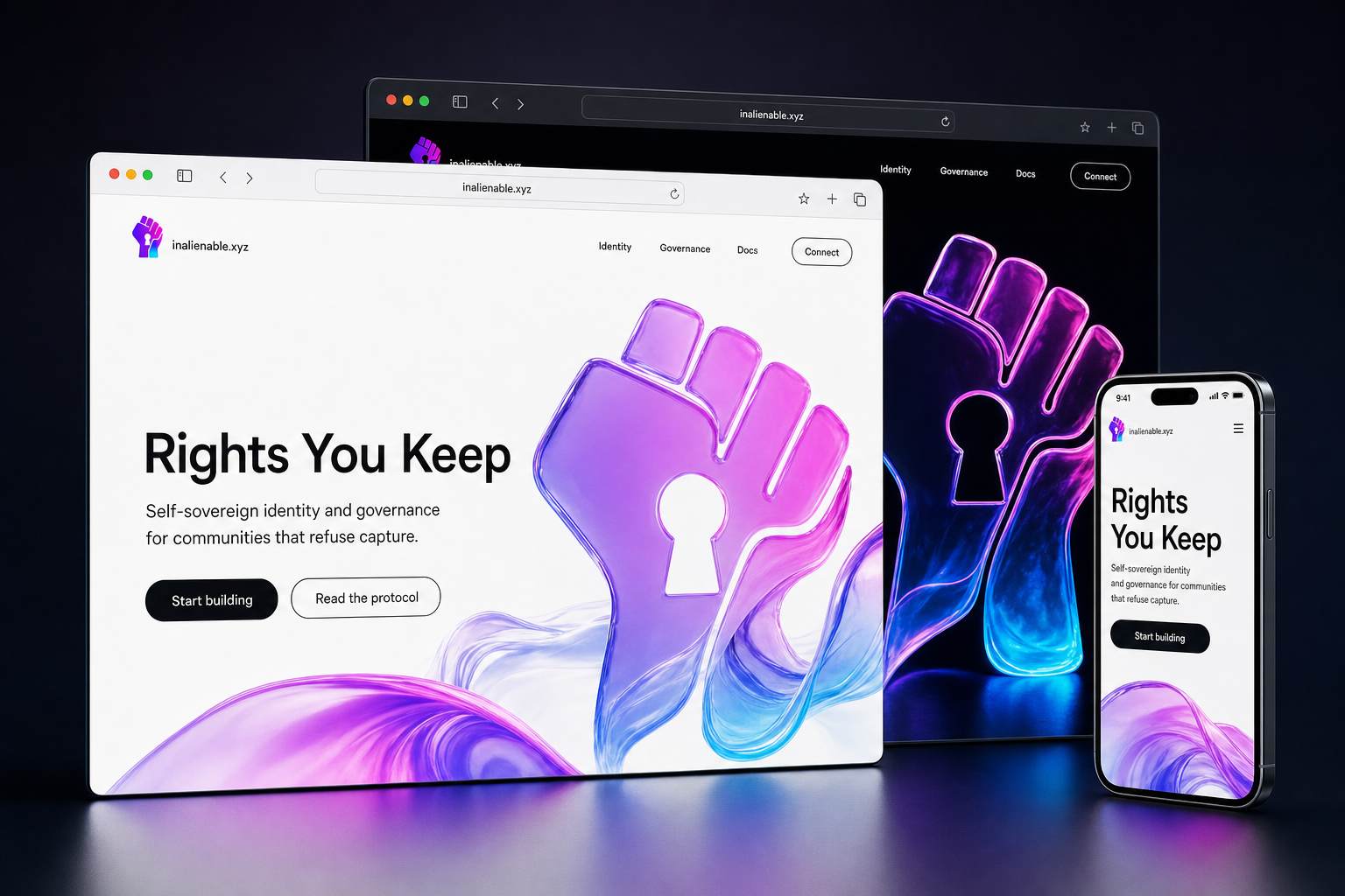 inalienable.xyz website concept preview enlarged
