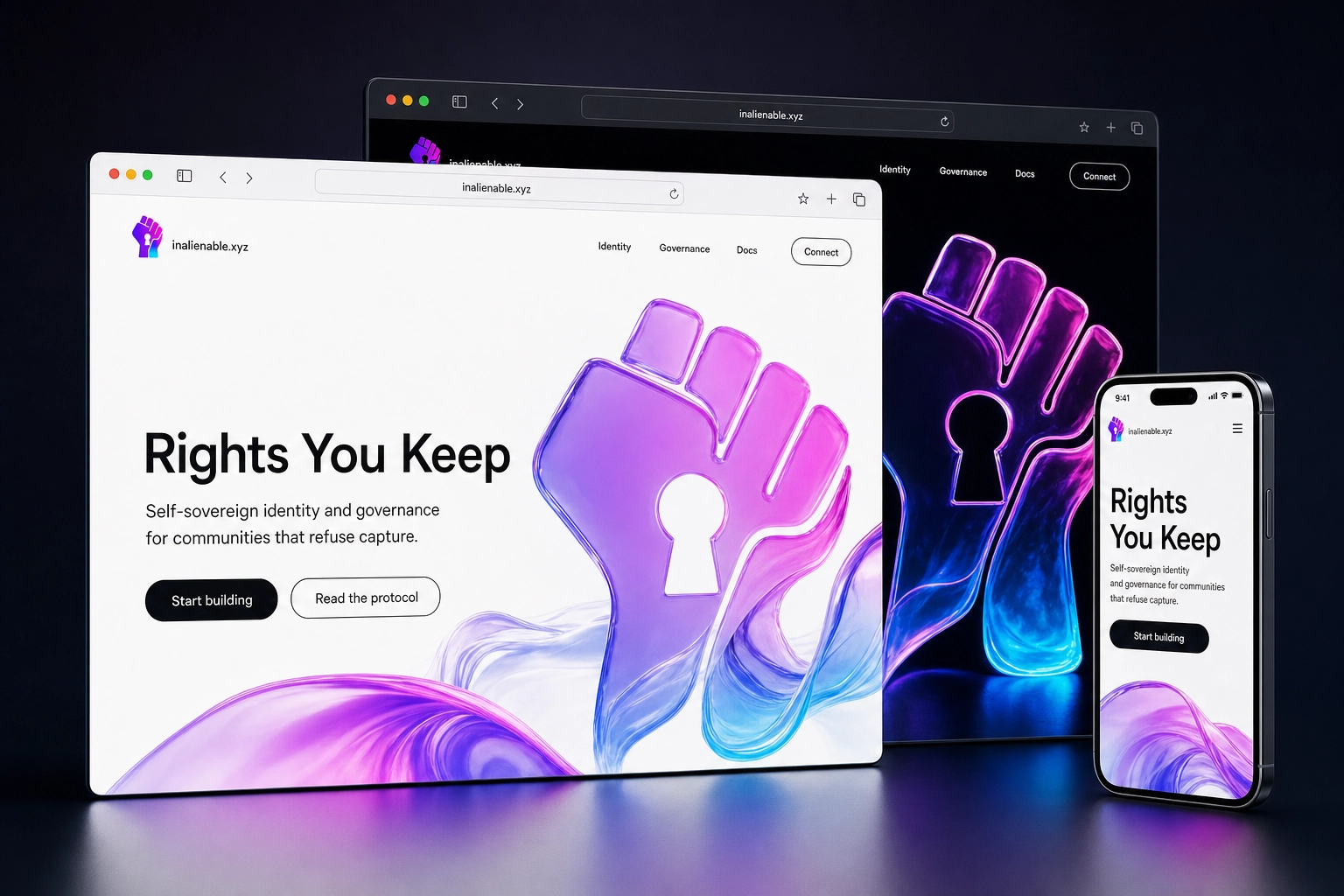 inalienable.xyz website concept preview