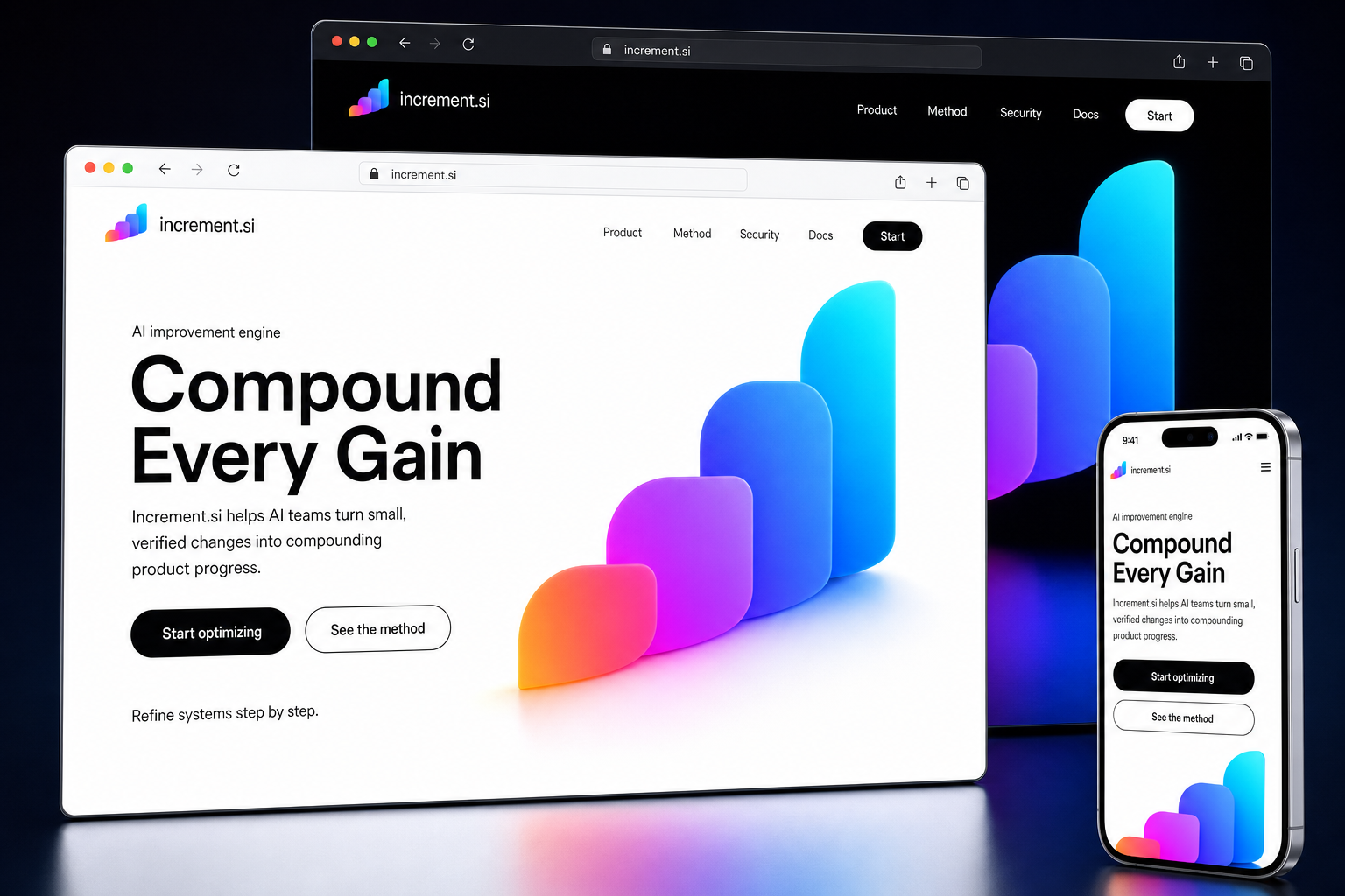 increment.si website concept preview