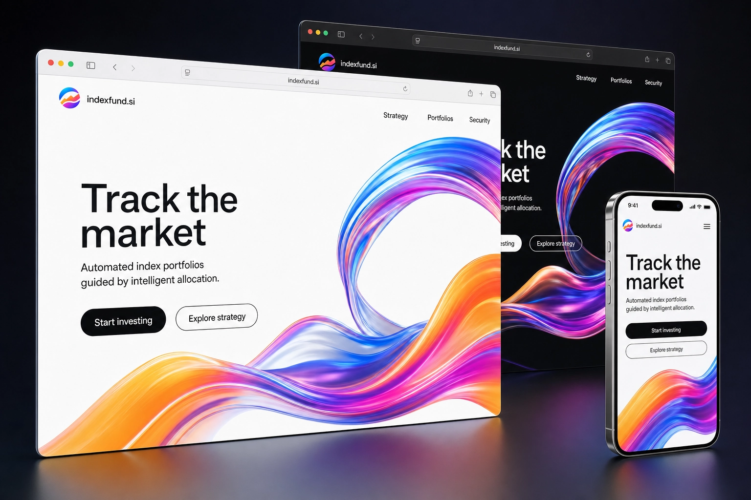 indexfund.si website concept preview