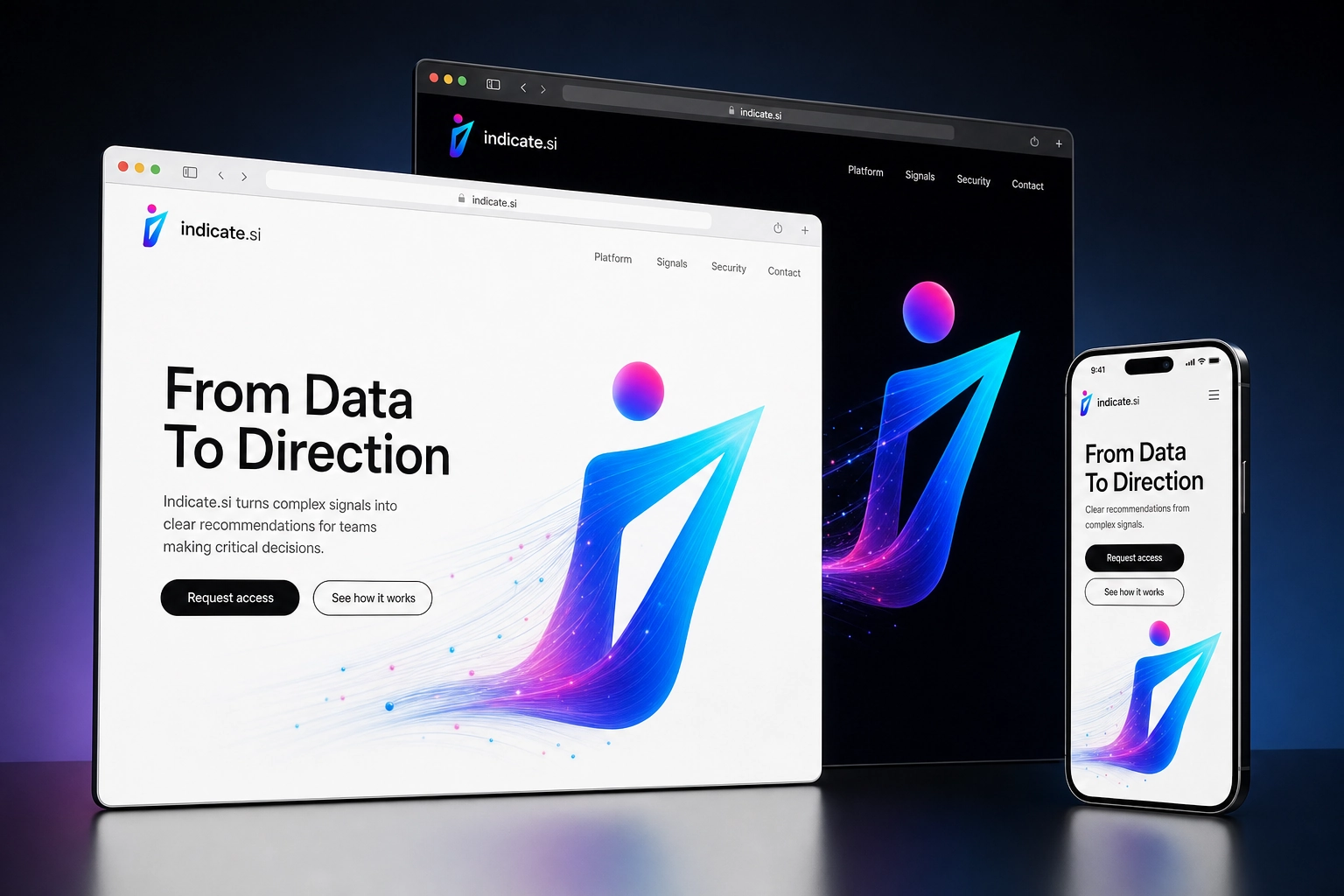 indicate.si website concept preview
