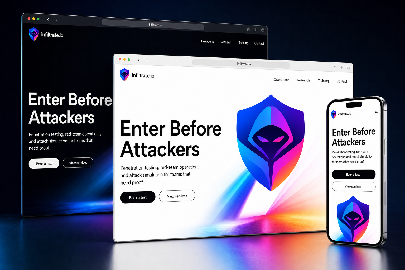 infiltrate.io website concept preview