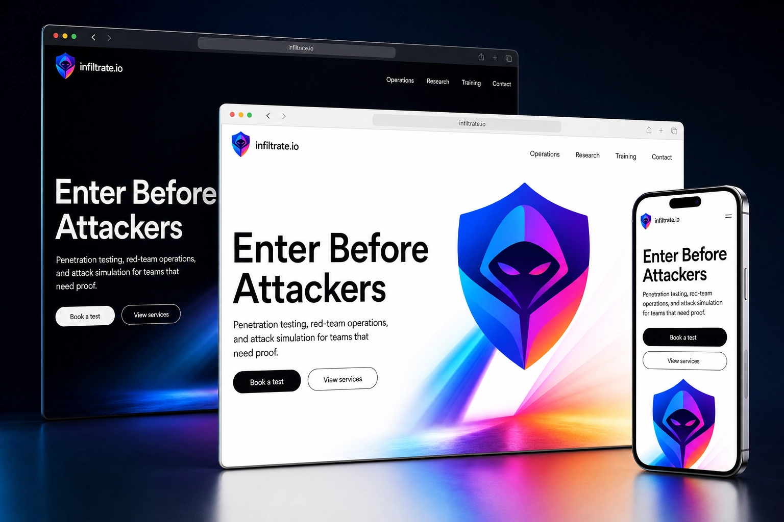 infiltrate.io website concept preview
