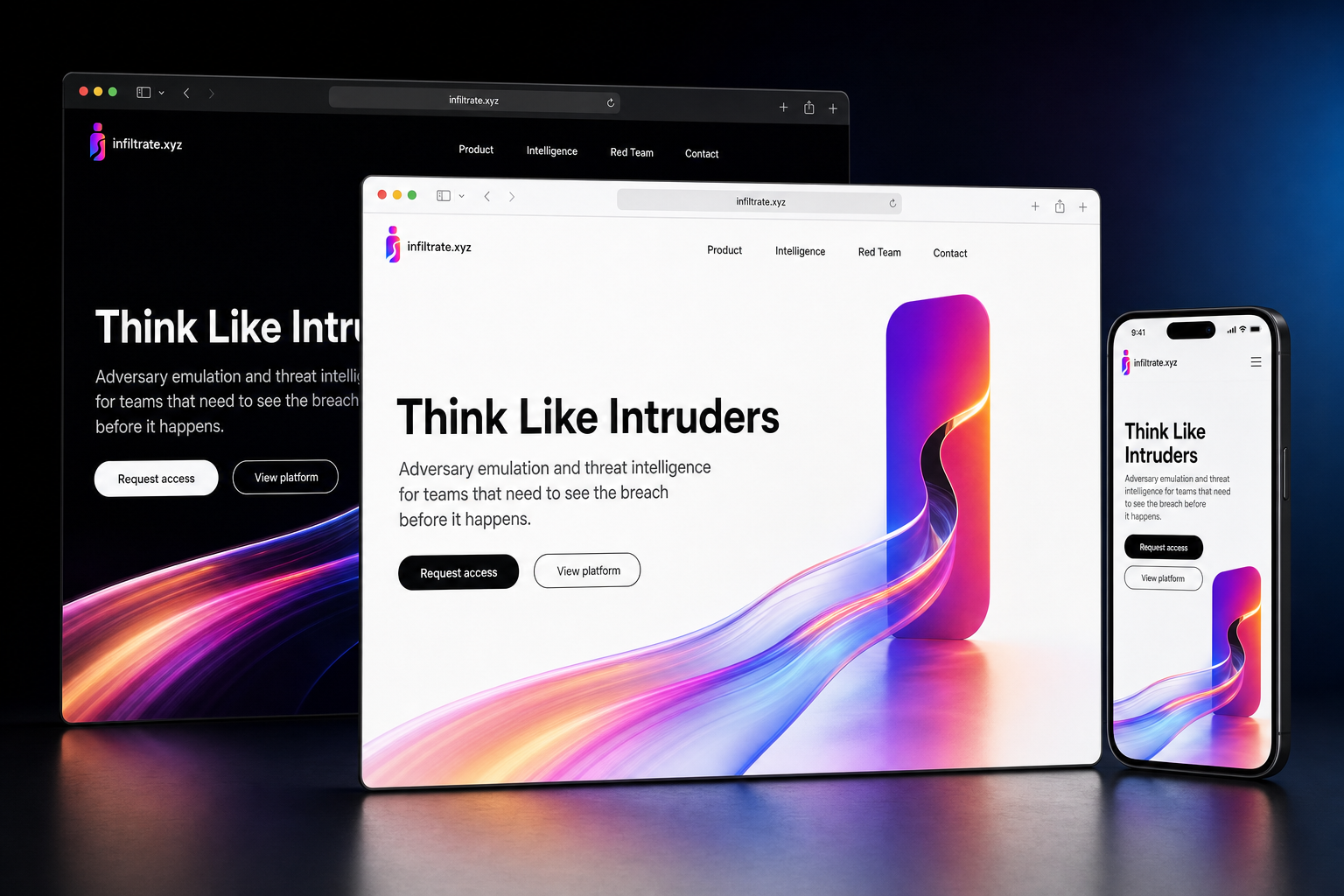 infiltrate.xyz website concept preview enlarged