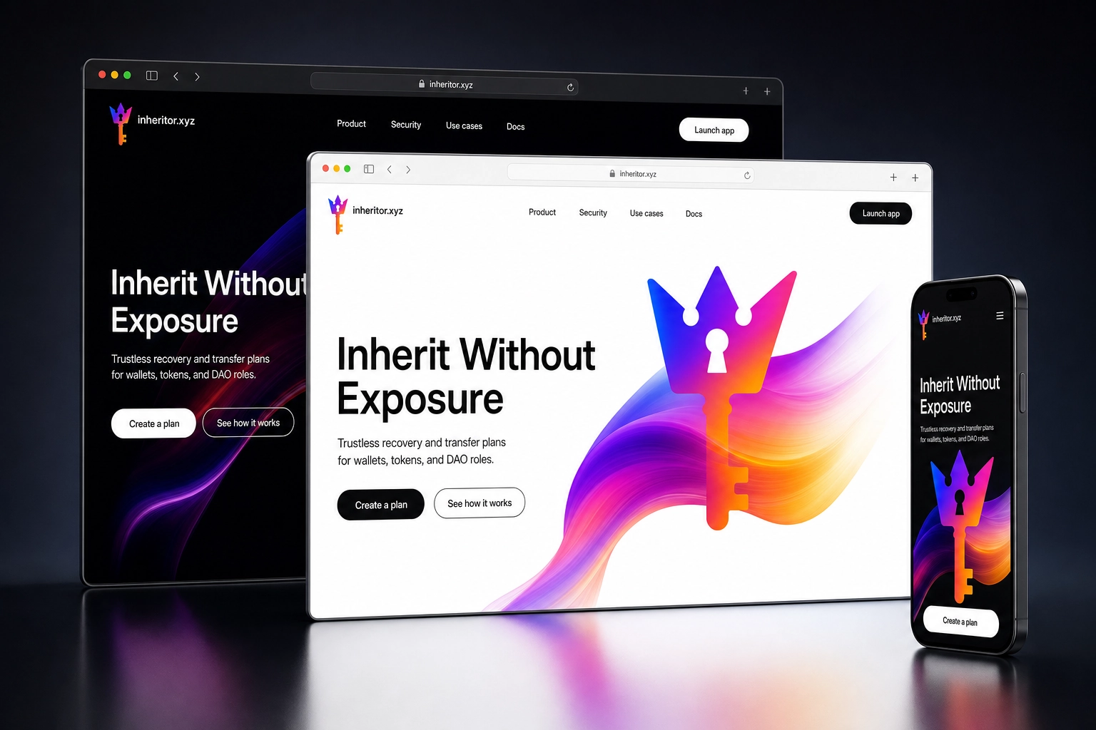 inheritor.xyz website concept preview