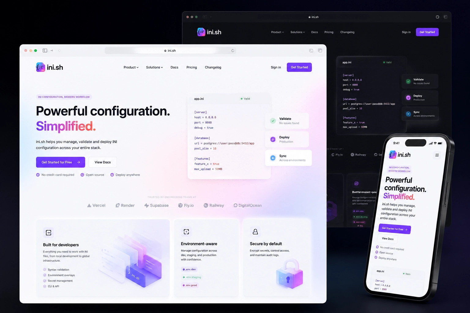ini.sh website concept preview