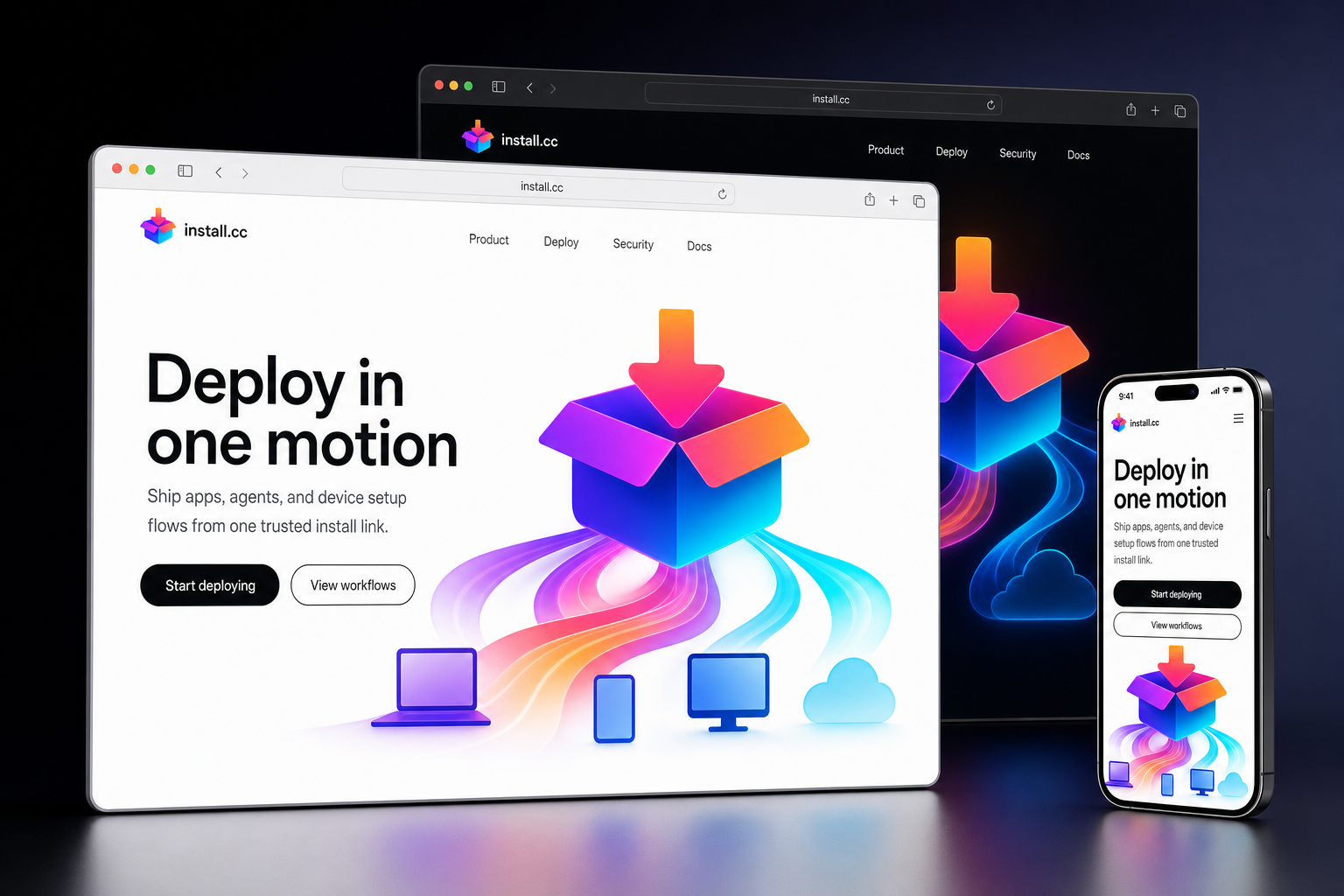 install.cc website concept preview