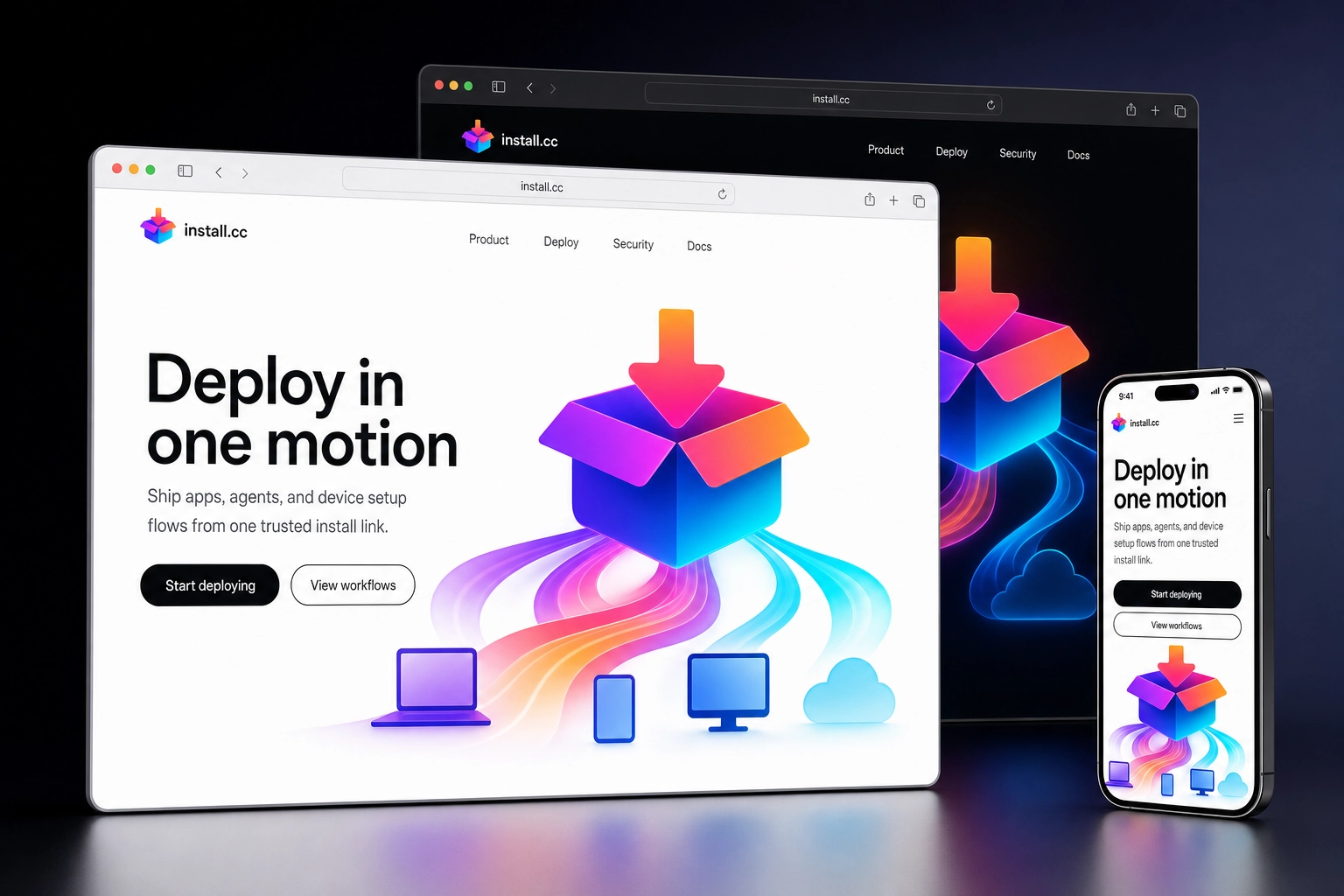 install.cc website concept preview