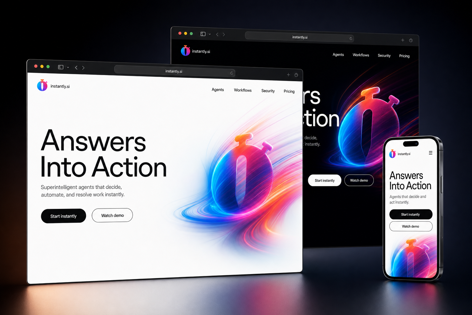 instantly.si website concept preview