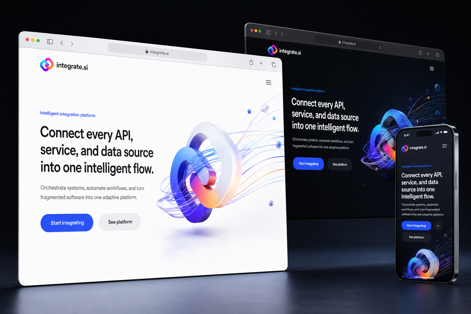 integrate.si website concept preview