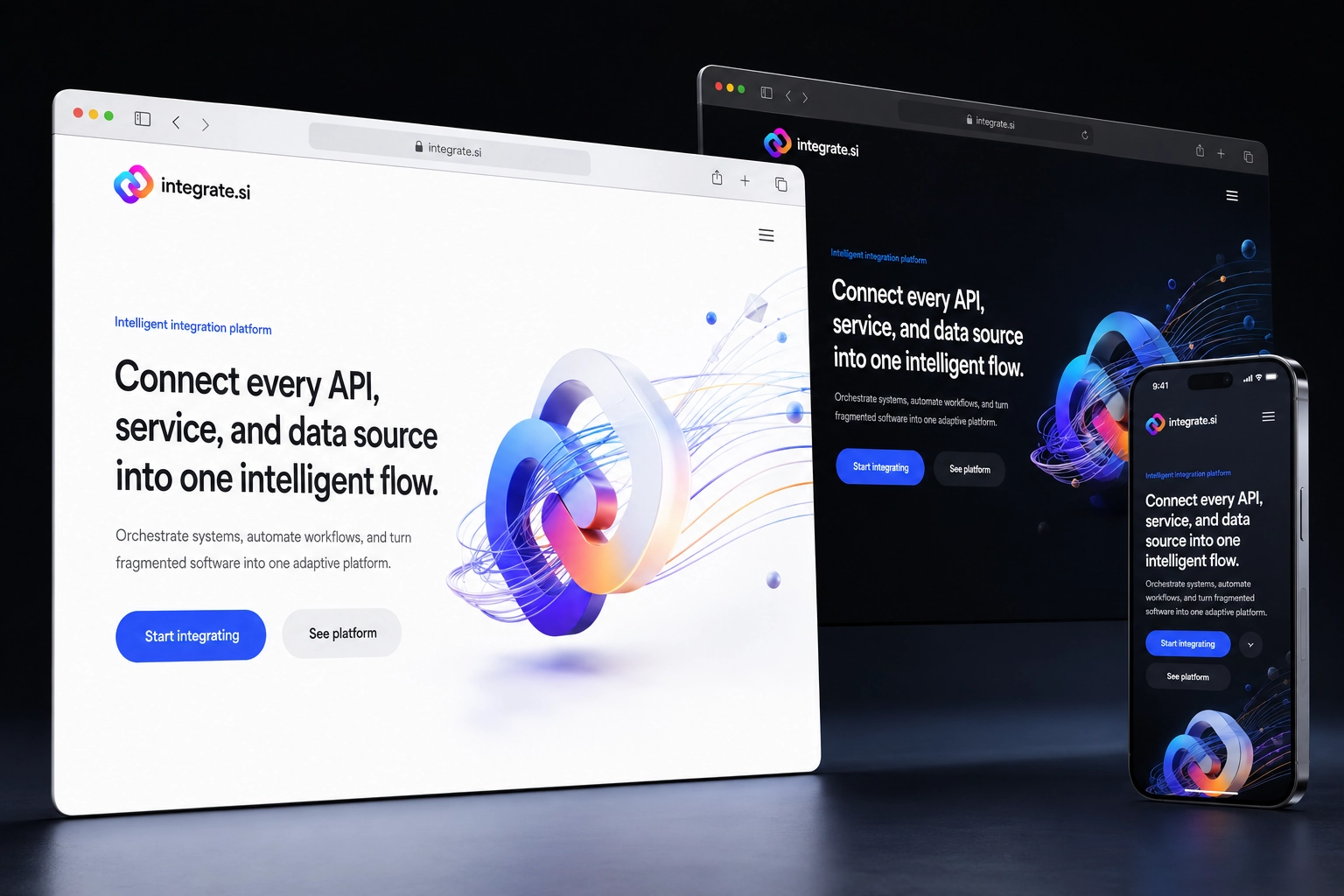 integrate.si website concept preview