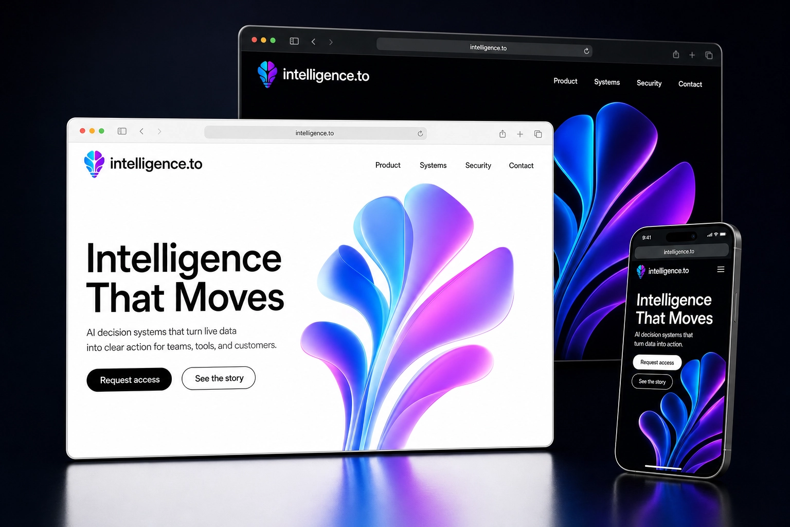 intelligence.to website concept preview