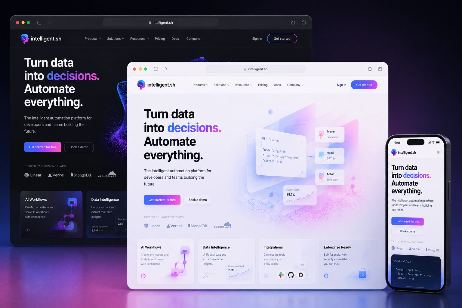 intelligent.sh website concept preview