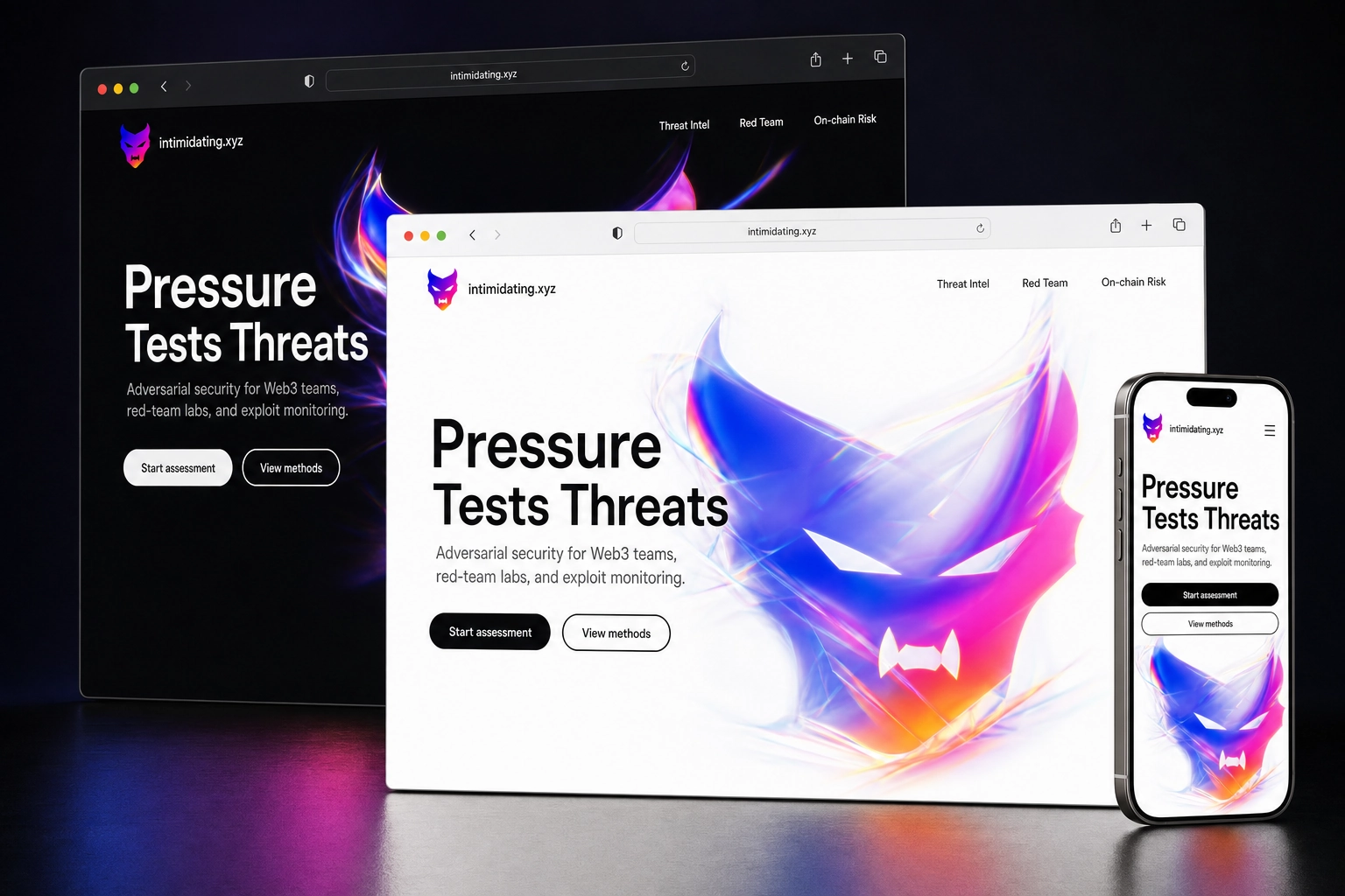 intimidating.xyz website concept preview