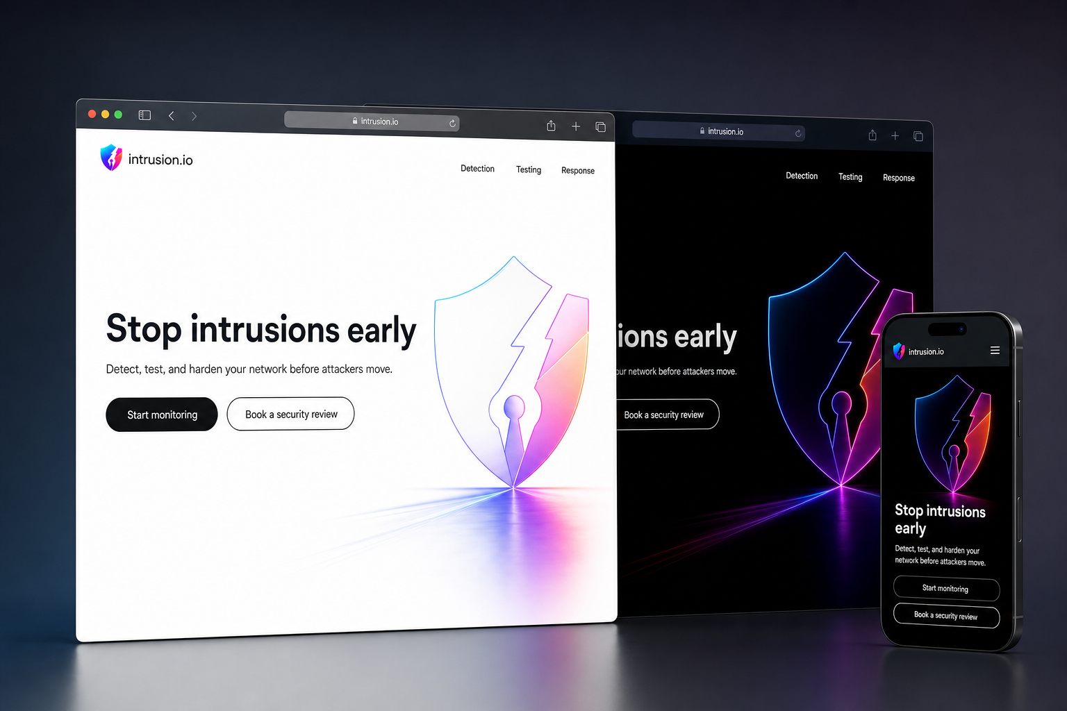 intrusion.io website concept preview