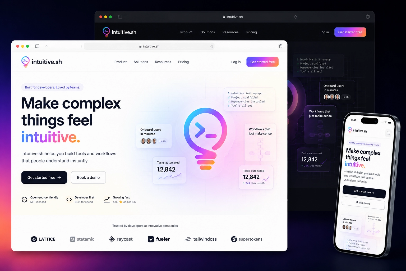 intuitive.sh website concept preview