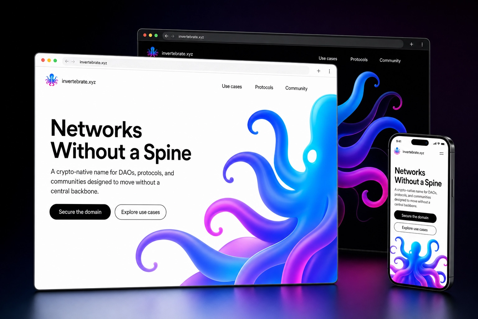 invertebrate.xyz website concept preview