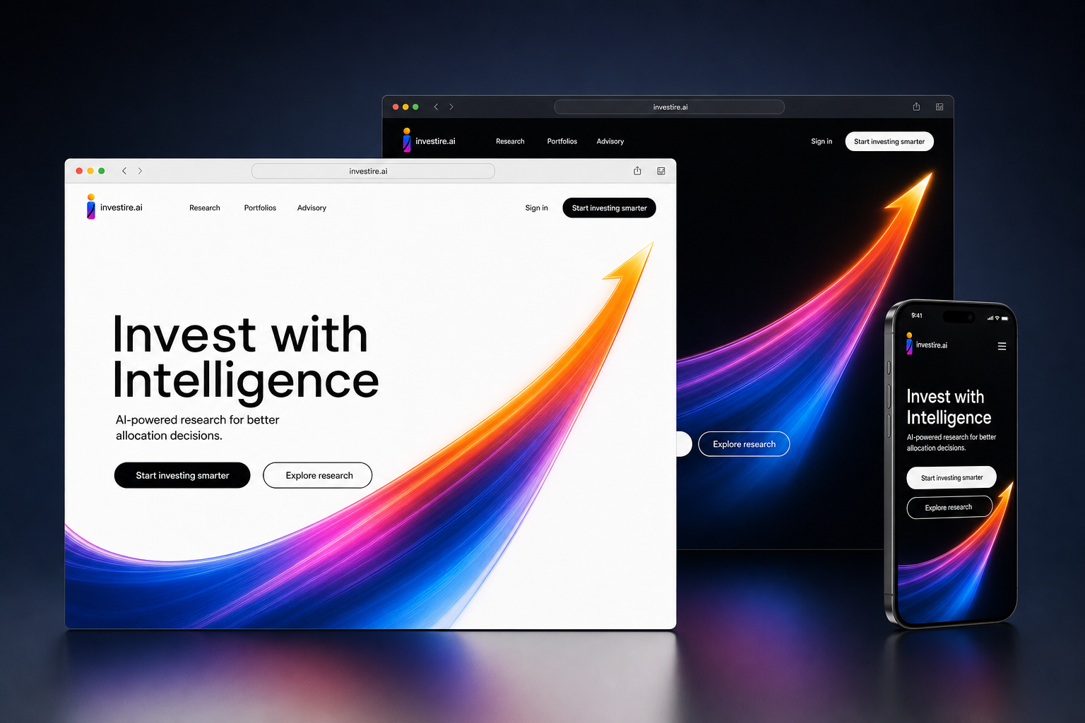 investire.ai website concept preview enlarged