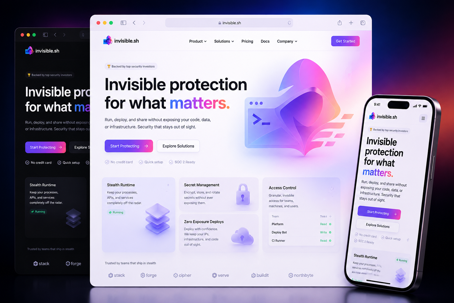 invisible.sh website concept preview