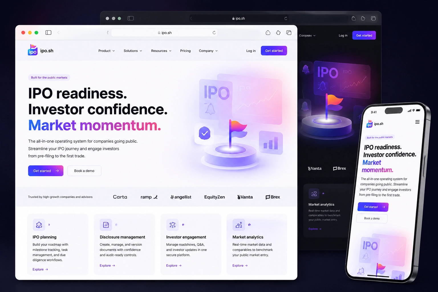 ipo.sh website concept preview