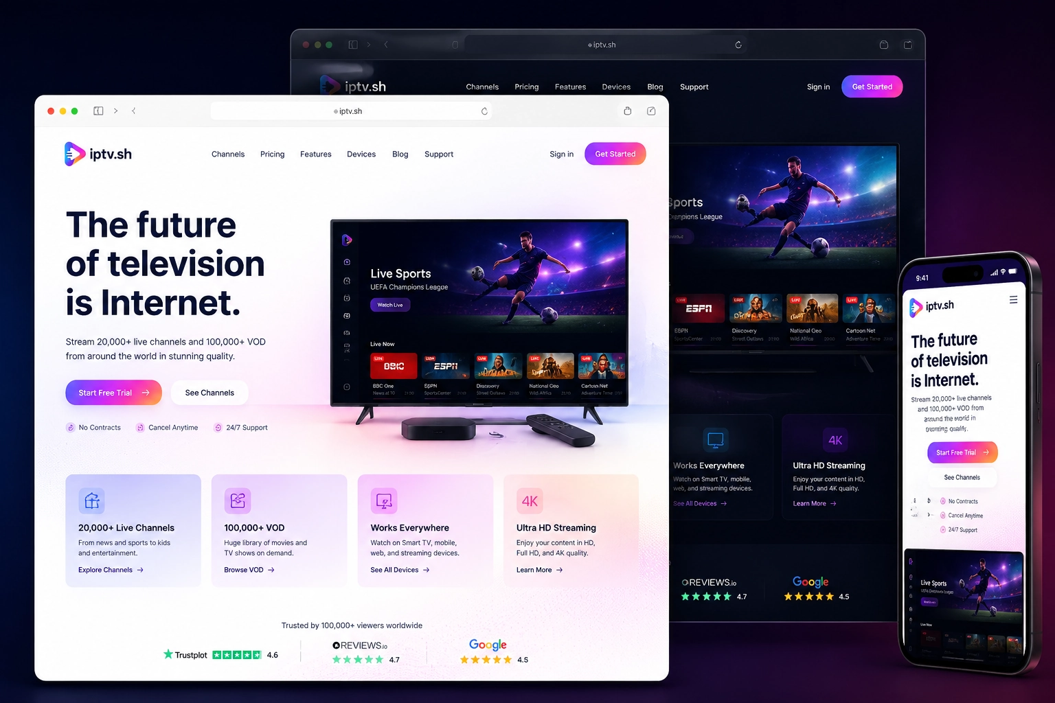 iptv.sh website concept preview