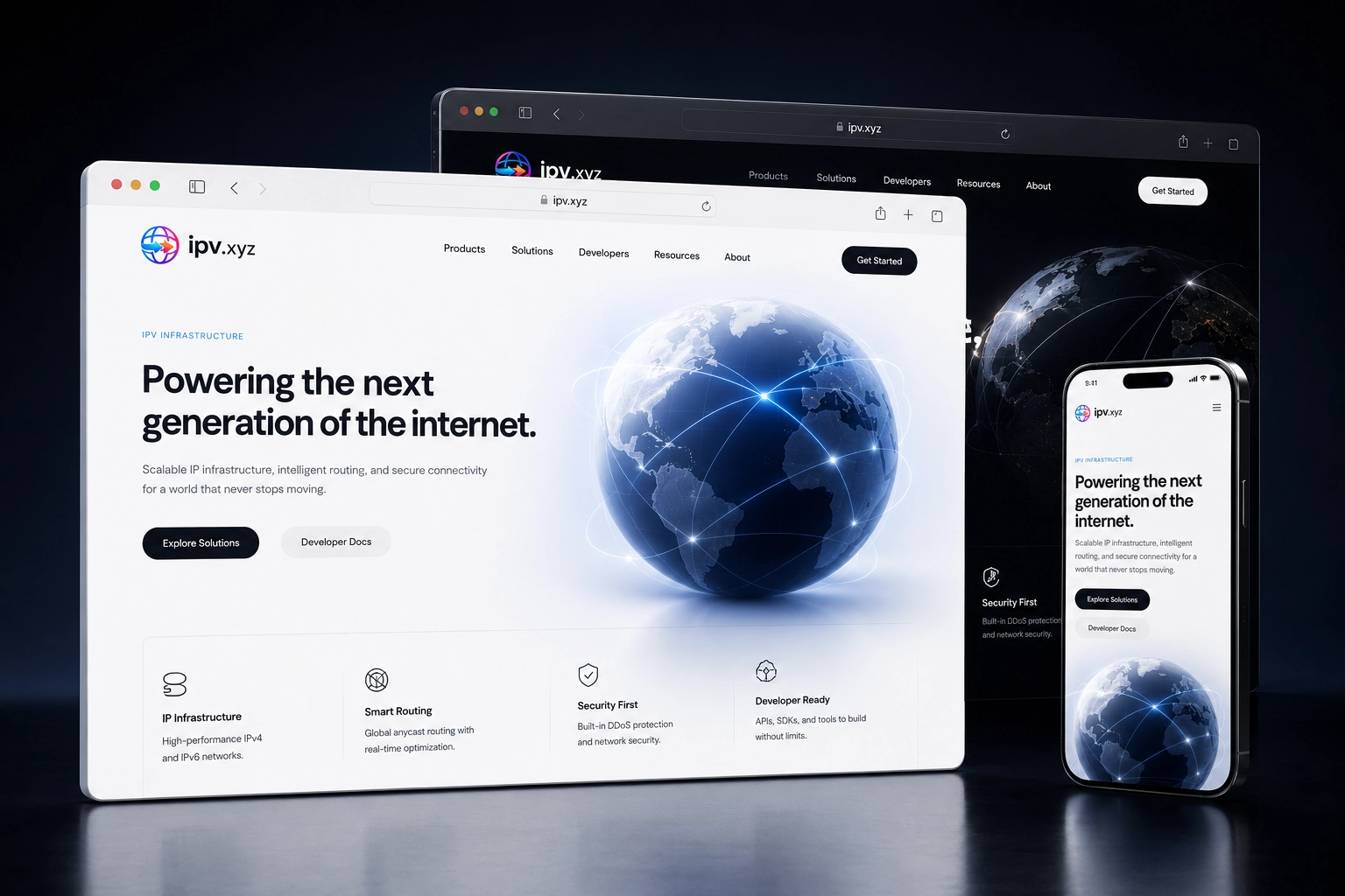 ipv.xyz website concept preview