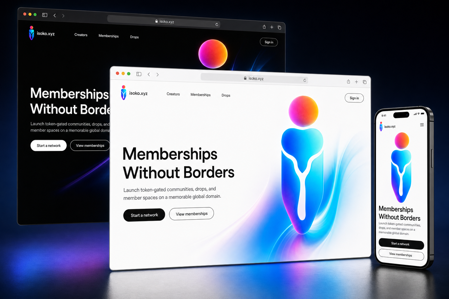 isoko.xyz website concept preview enlarged
