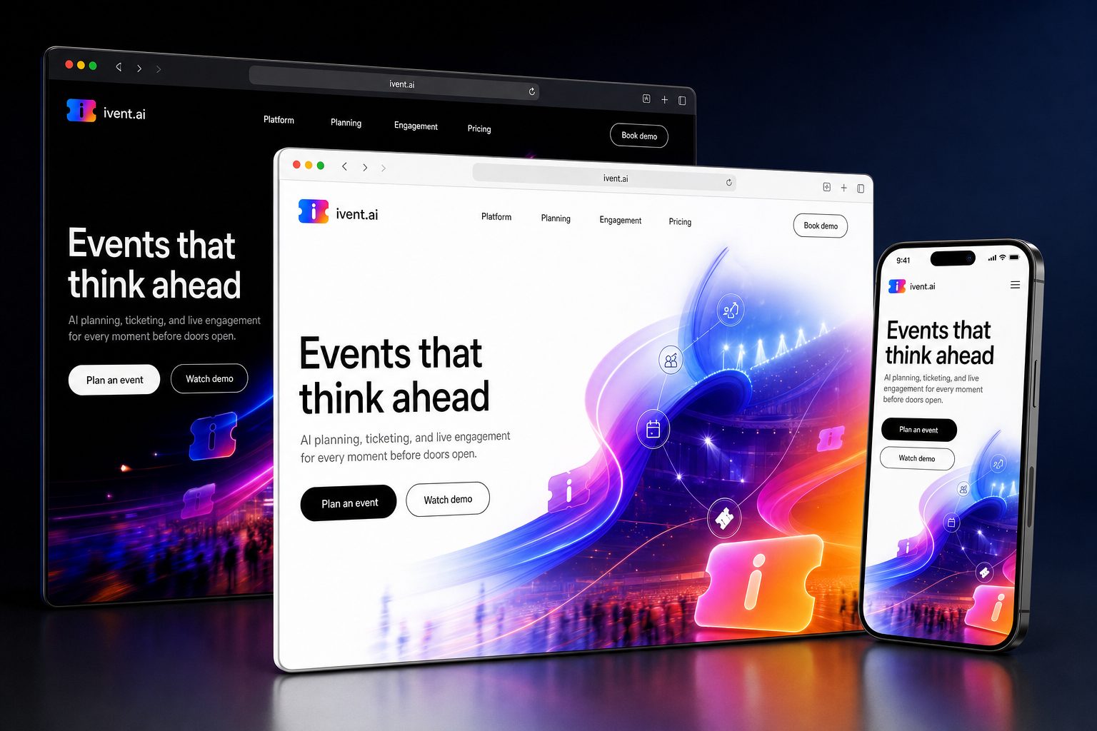 ivent.ai website concept preview enlarged