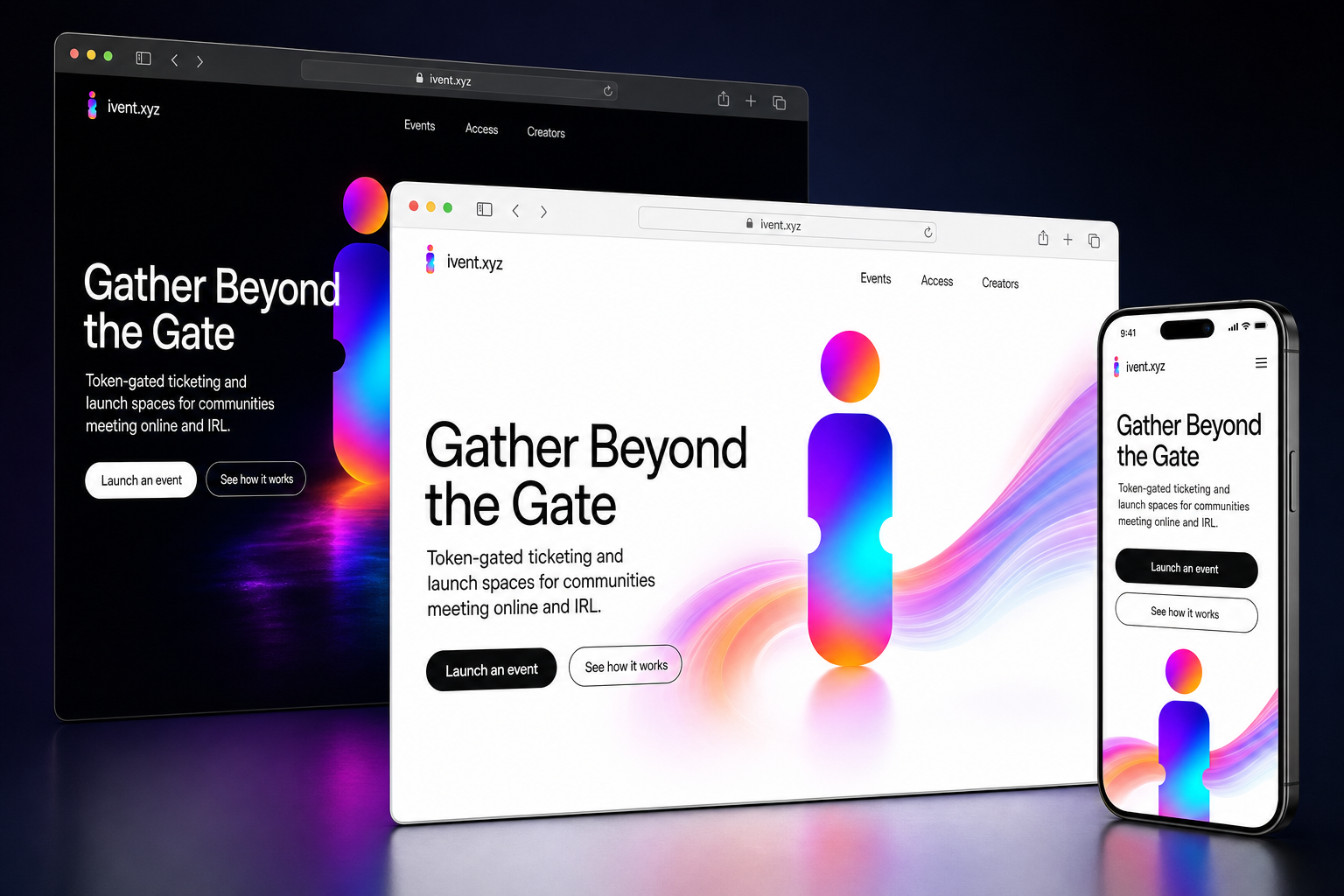 ivent.xyz website concept preview enlarged