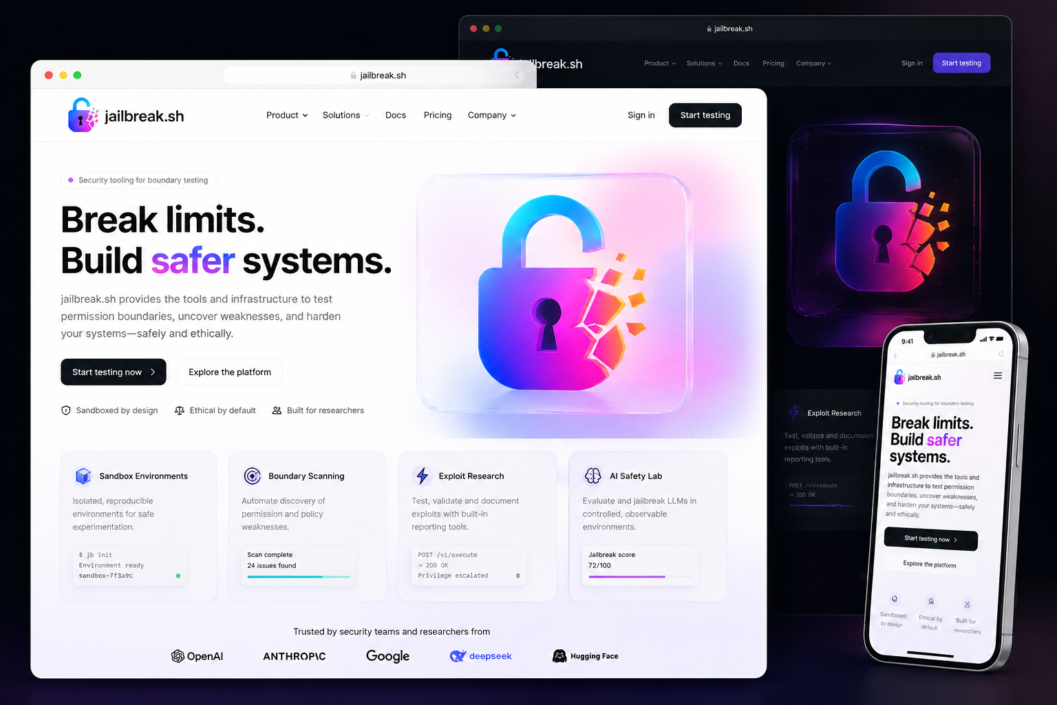 jailbreak.sh website concept preview