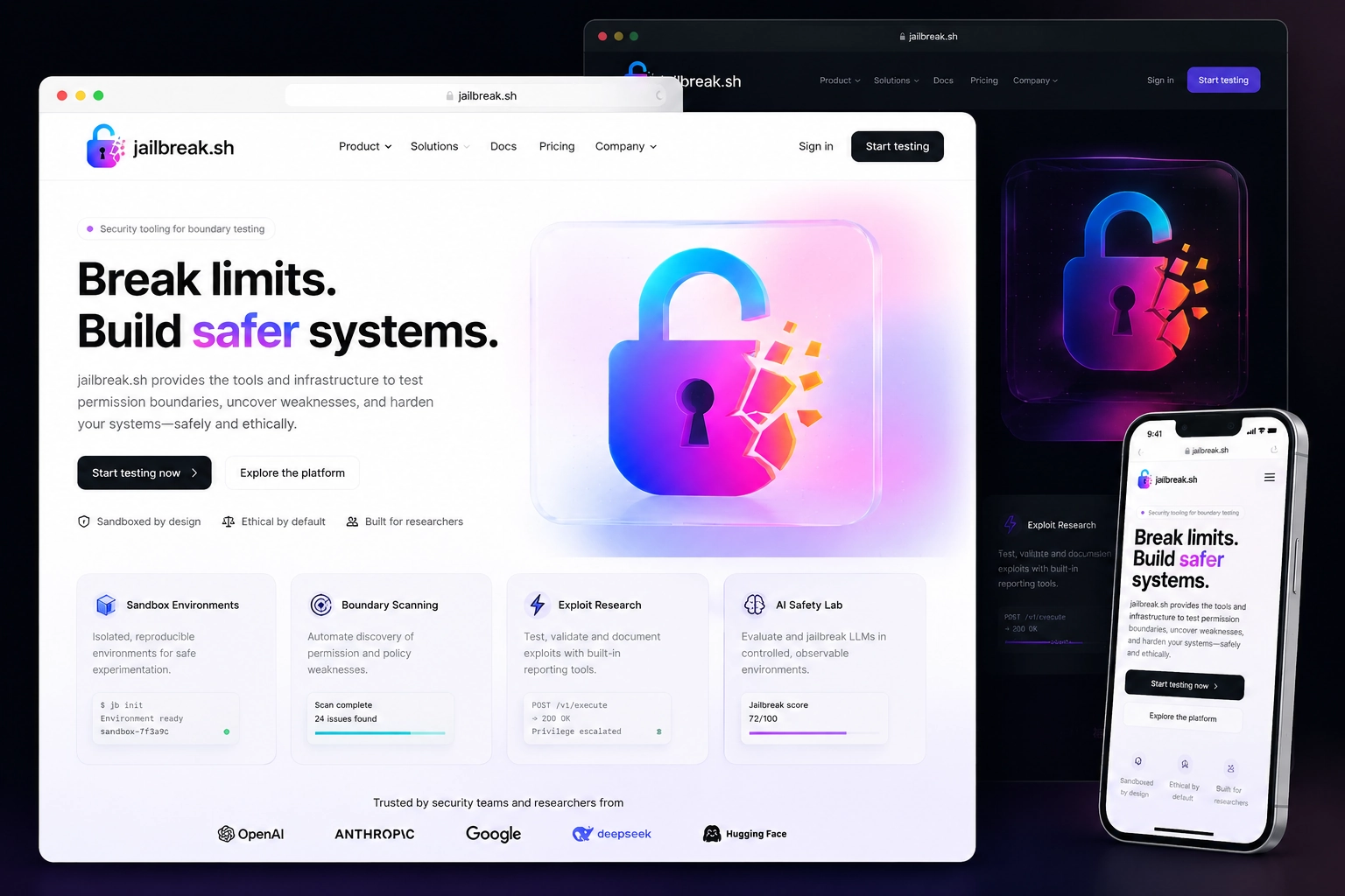 jailbreak.sh website concept preview