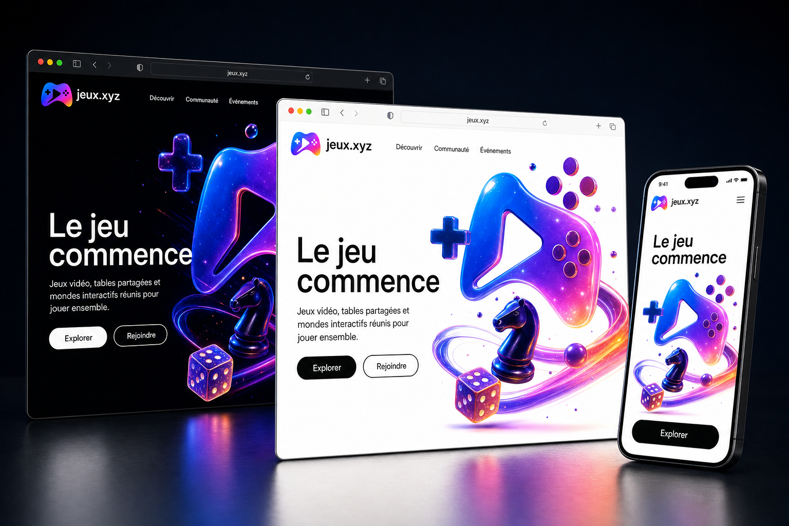 jeux.xyz website concept preview