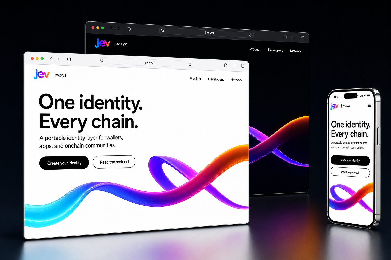 jev.xyz website concept preview enlarged