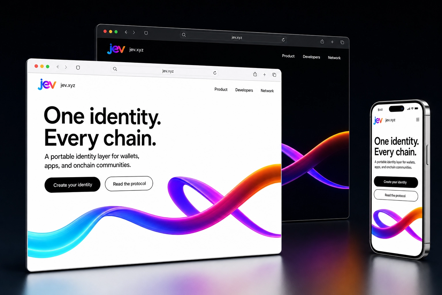 jev.xyz website concept preview