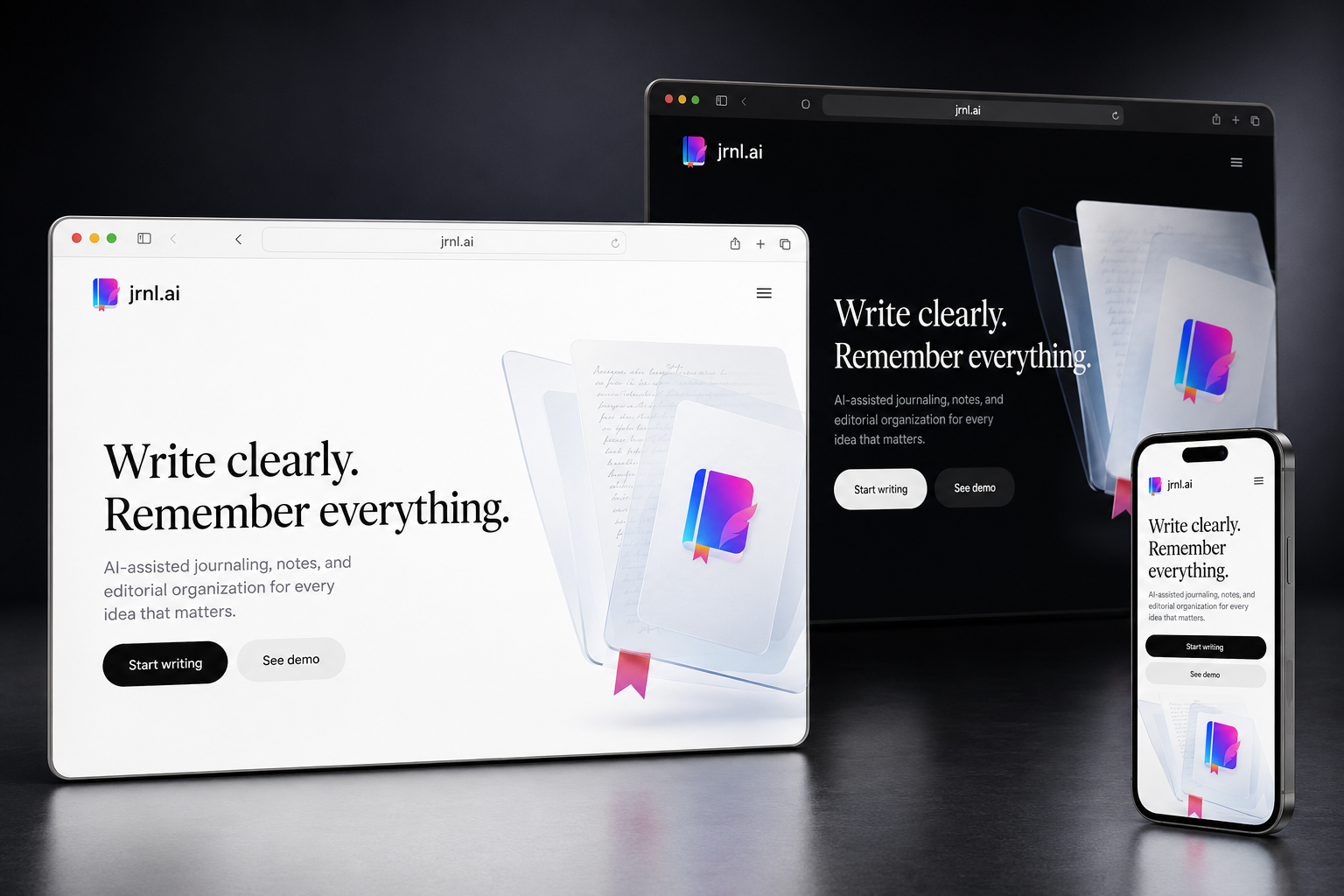 jrnl.ai website concept preview