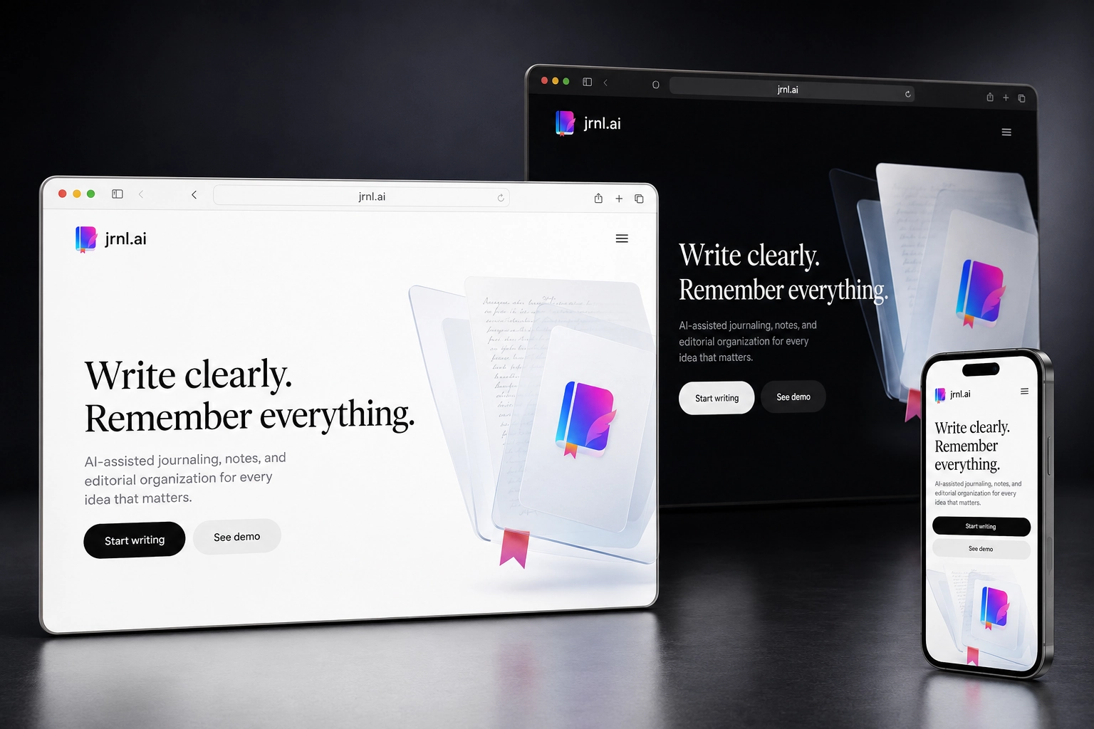 jrnl.ai website concept preview