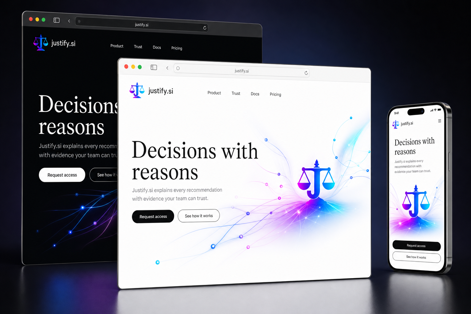 justify.si website concept preview