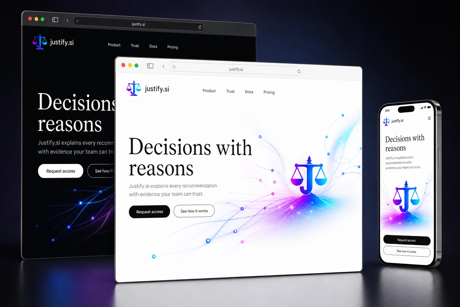justify.si website concept preview