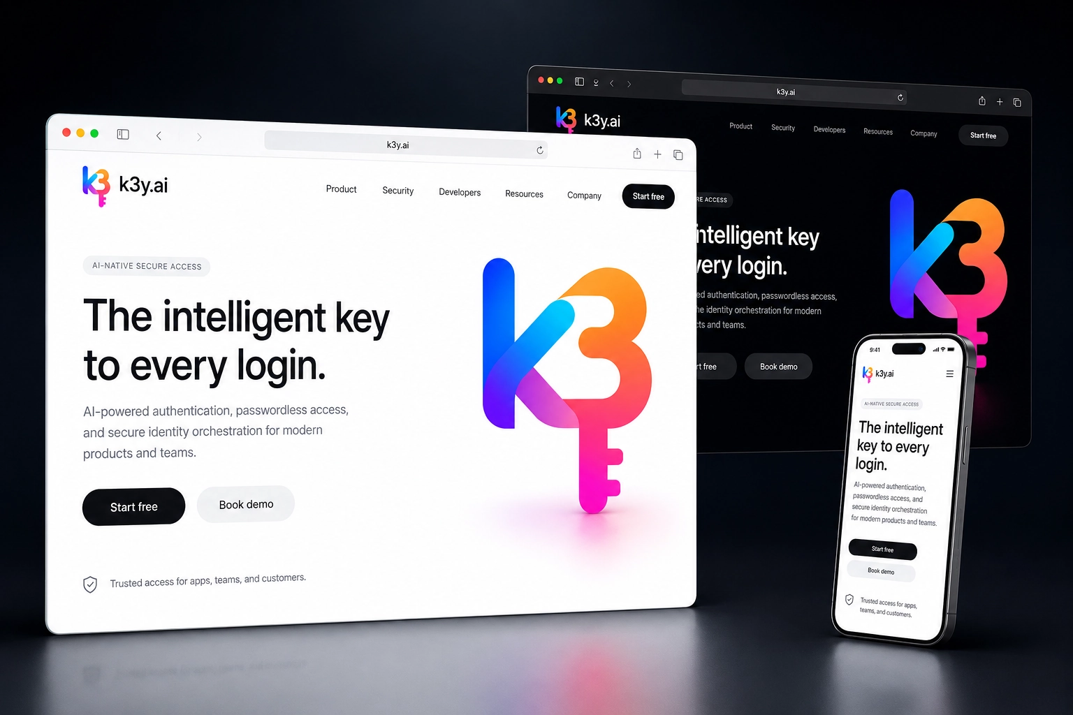 k3y.ai website concept preview