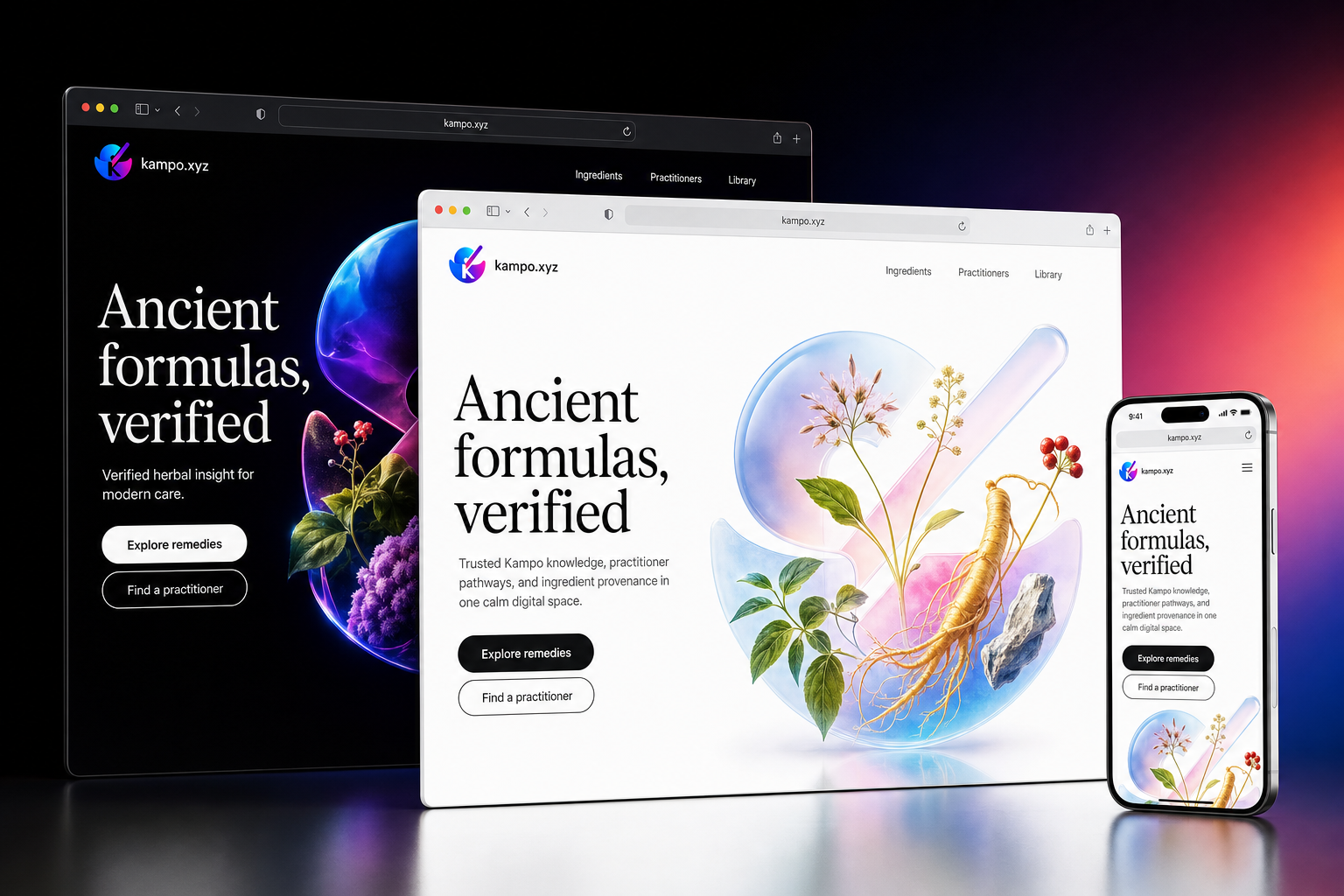 kampo.xyz website concept preview enlarged