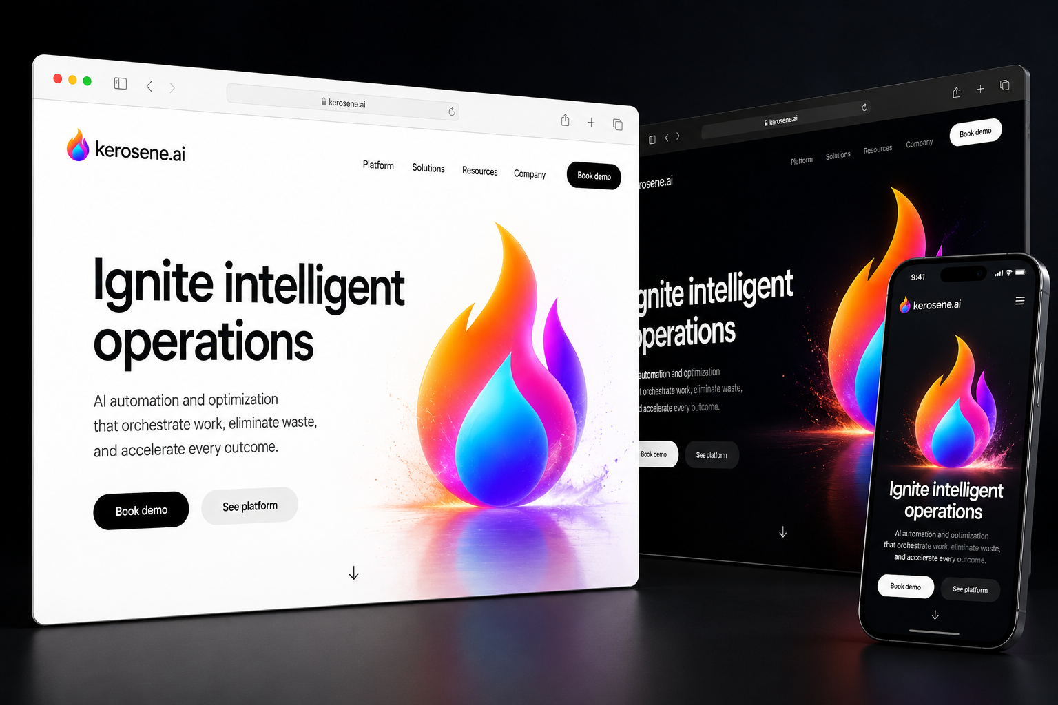 kerosene.ai website concept preview