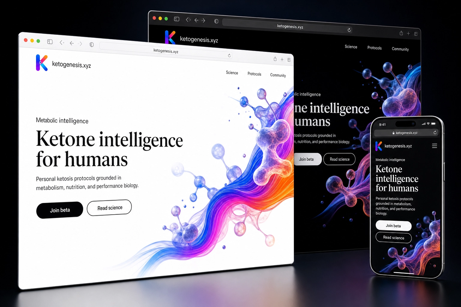 ketogenesis.xyz website concept preview