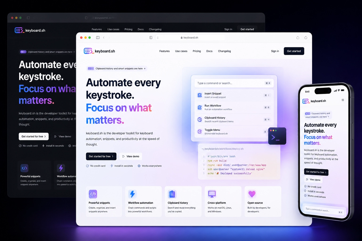 keyboard.sh website concept preview