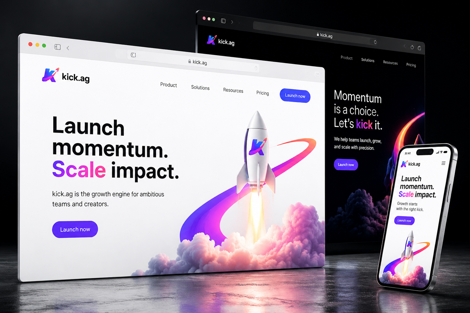 kick.ag website concept preview