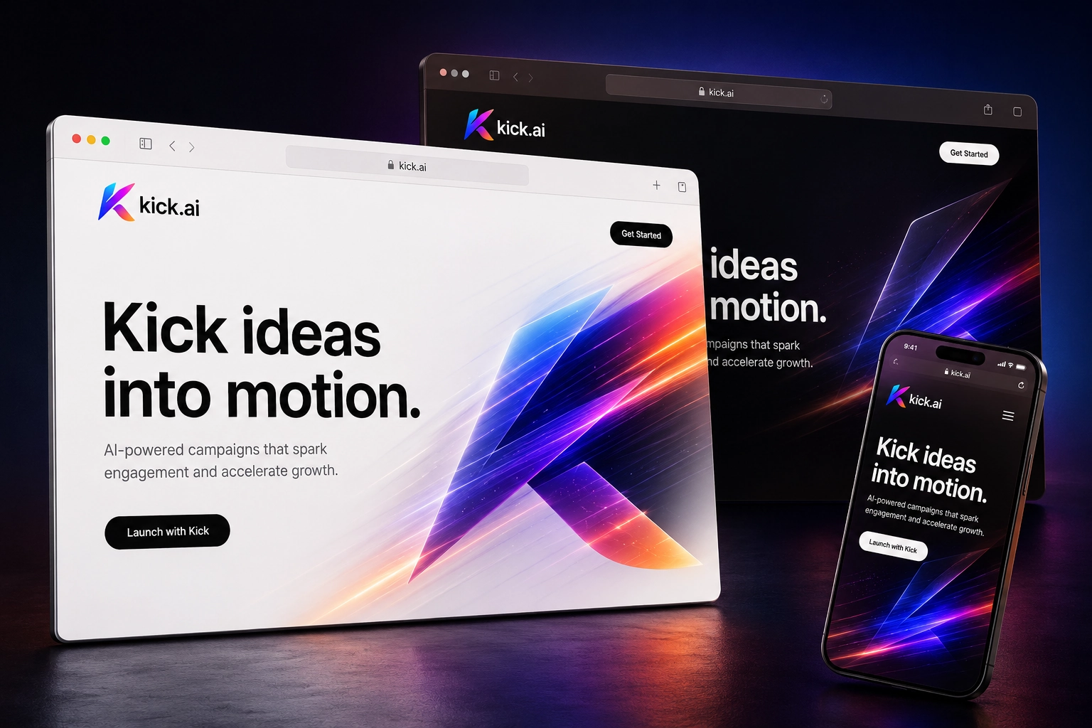 kick.ai website concept preview