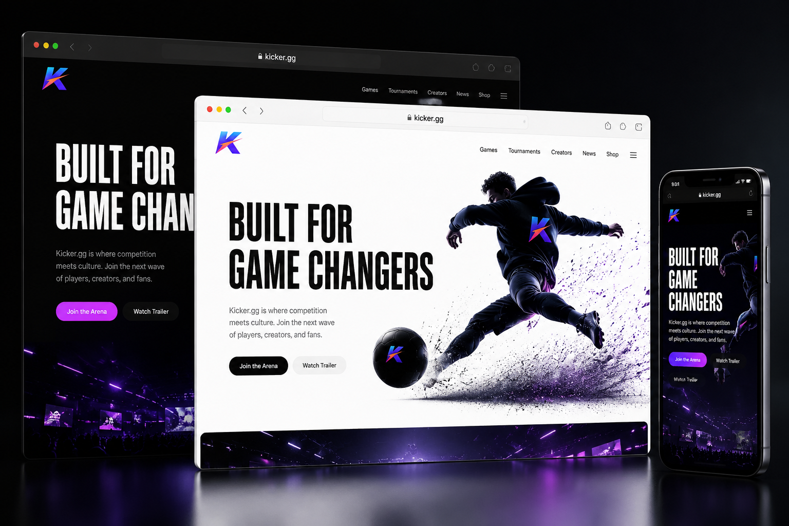 kicker.gg website concept preview