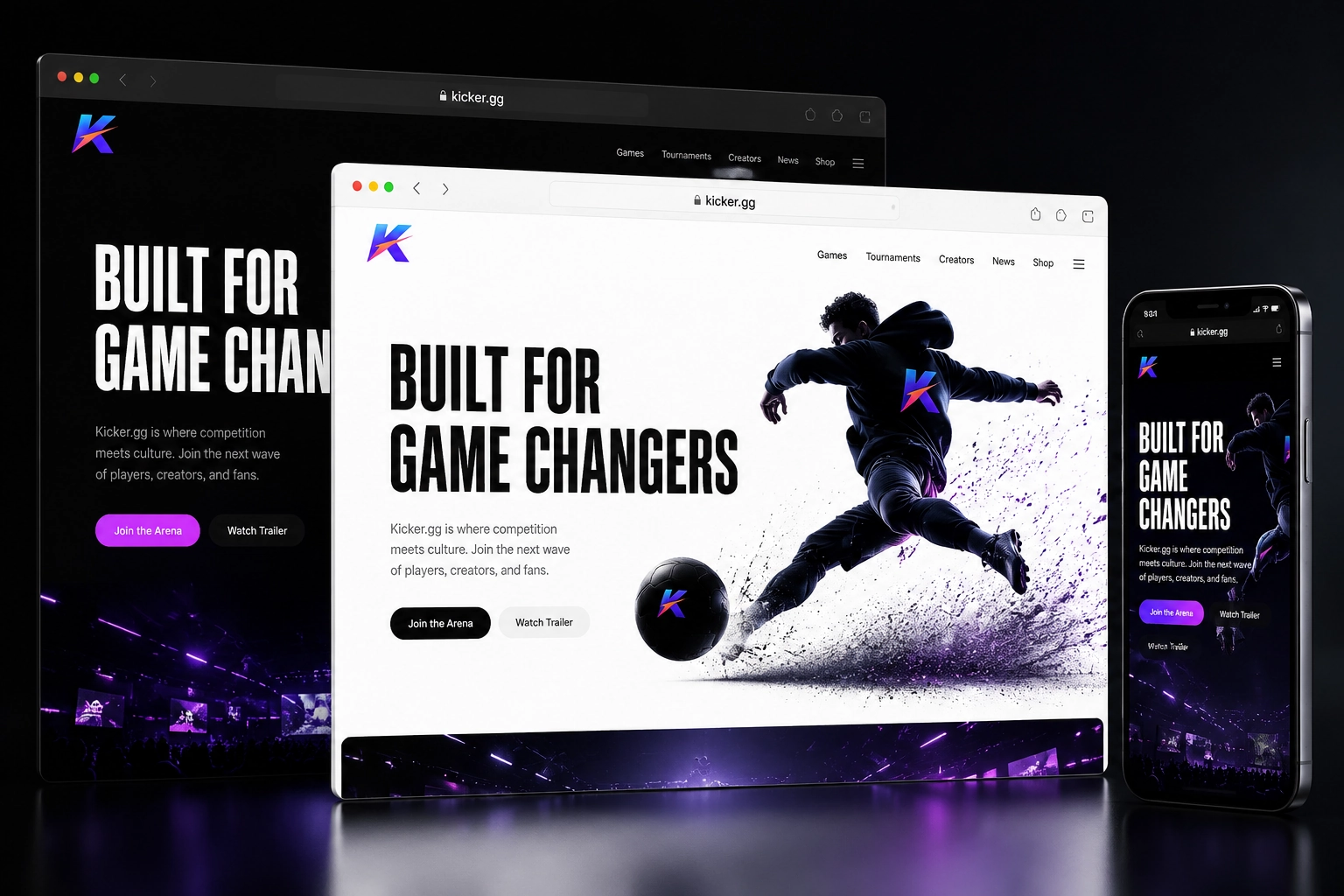 kicker.gg website concept preview