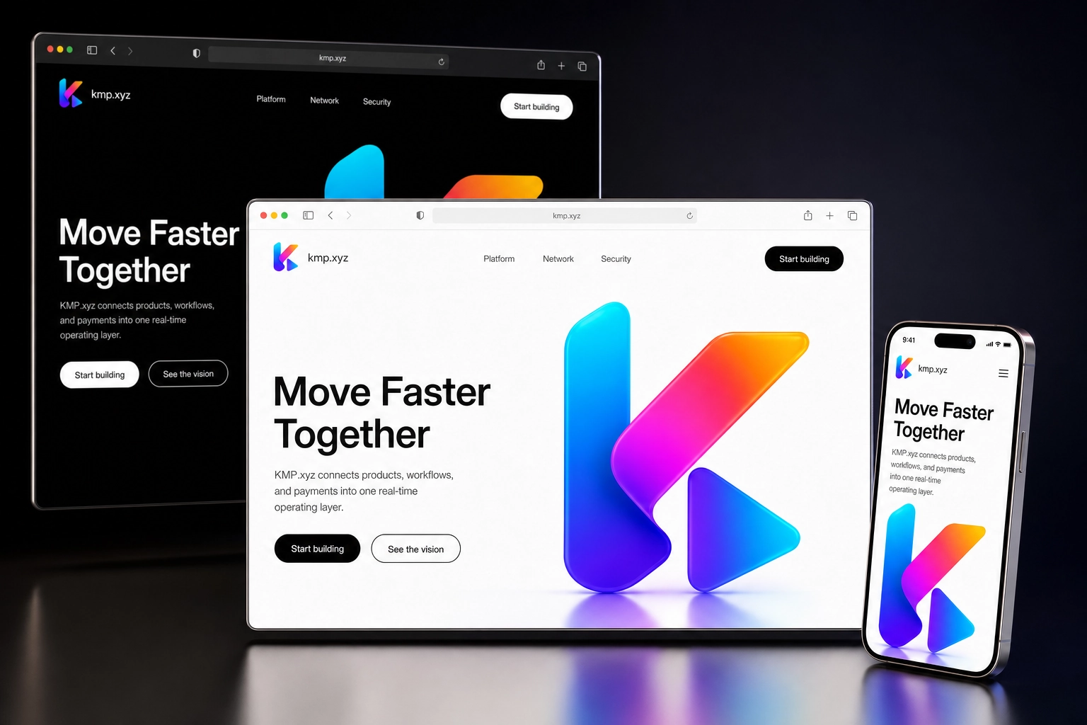 kmp.xyz website concept preview