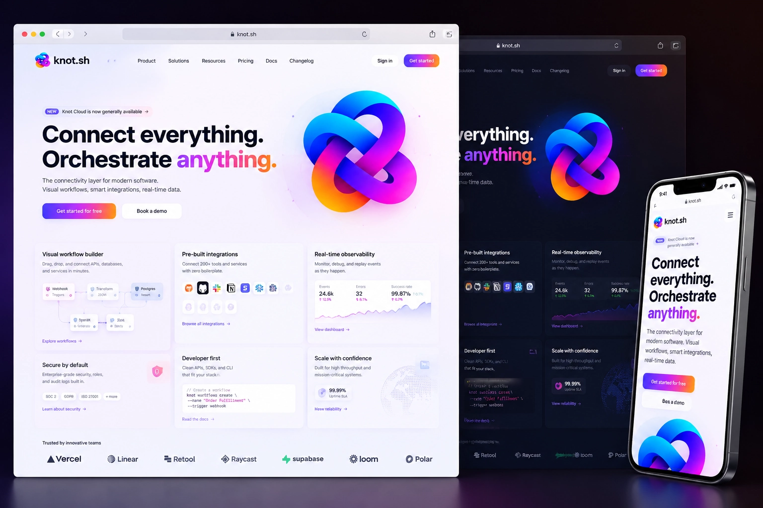 knot.sh website concept preview