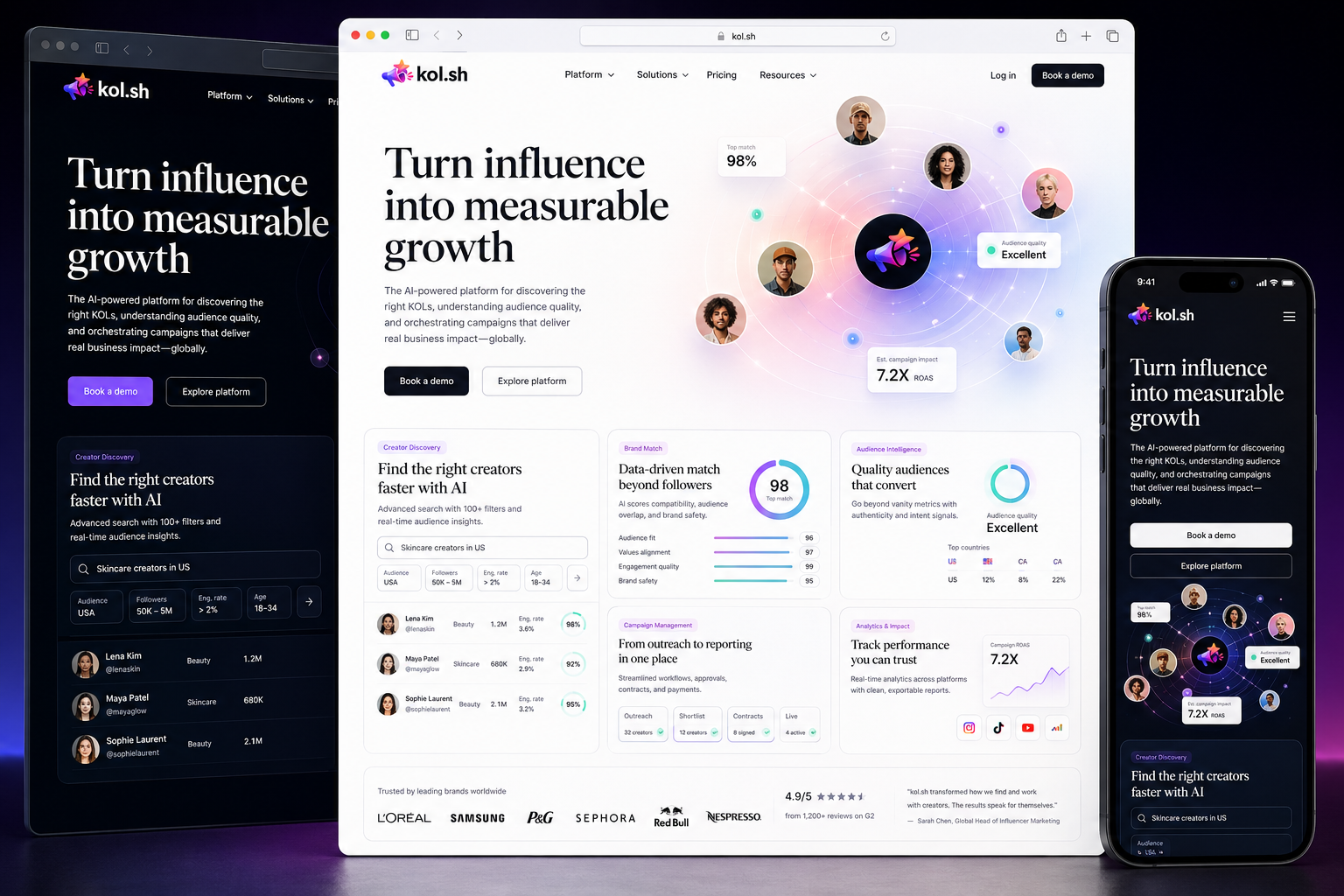 kol.sh website concept preview